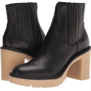 Dolce Vita Leather waterproof Caster boots in black, size 8